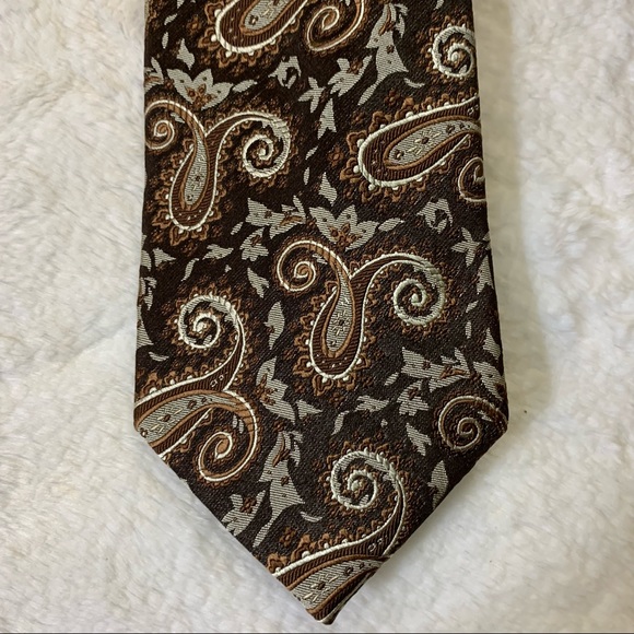 Black Brown 1826 100% Silk Necktie Brown Paisley NWOT - Picture 2 of 7